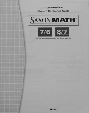 Student Reference Guide (Saxon Math),Used