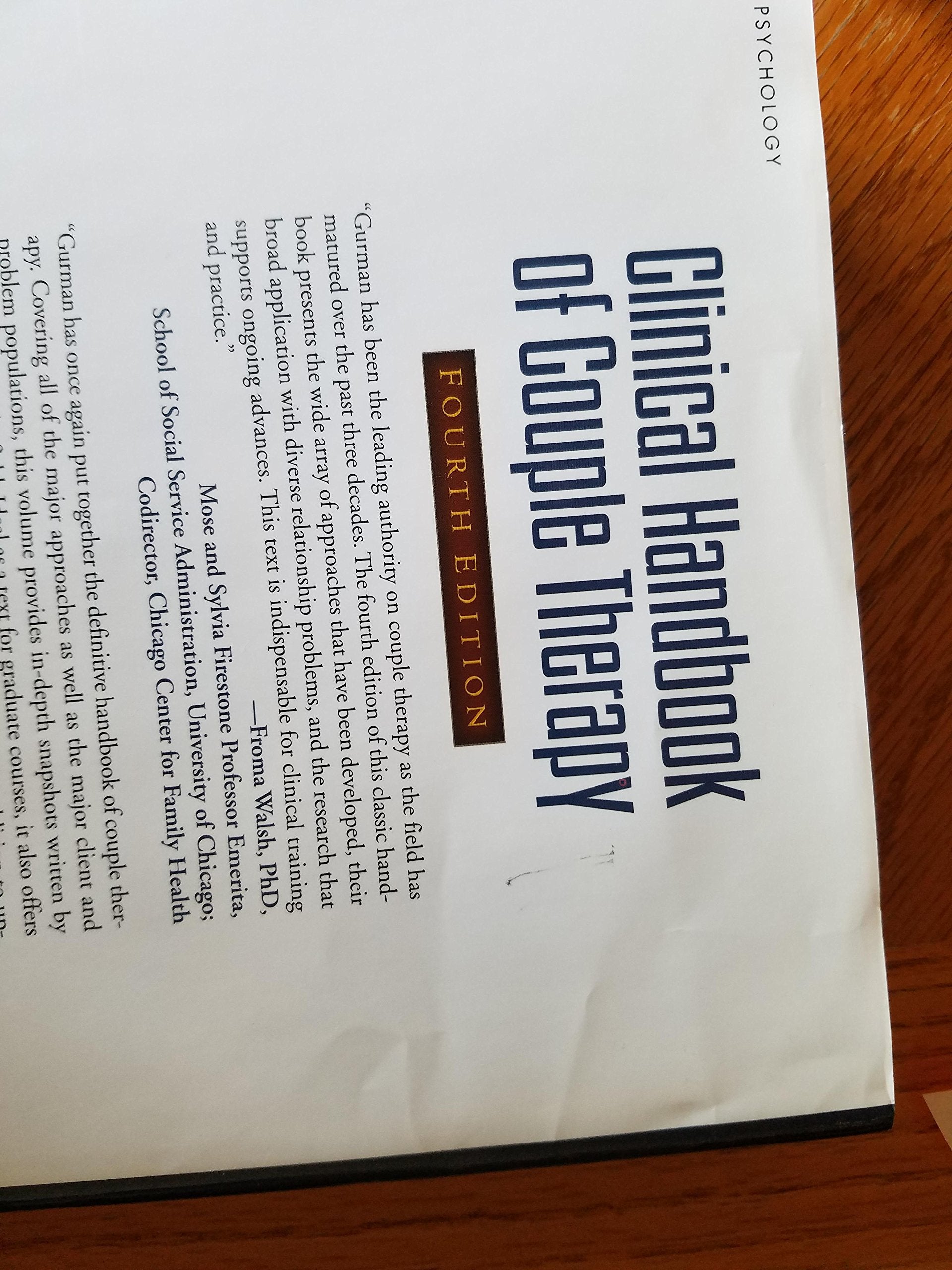 Clinical Handbook of Couple Therapy, Fourth Edition,Used