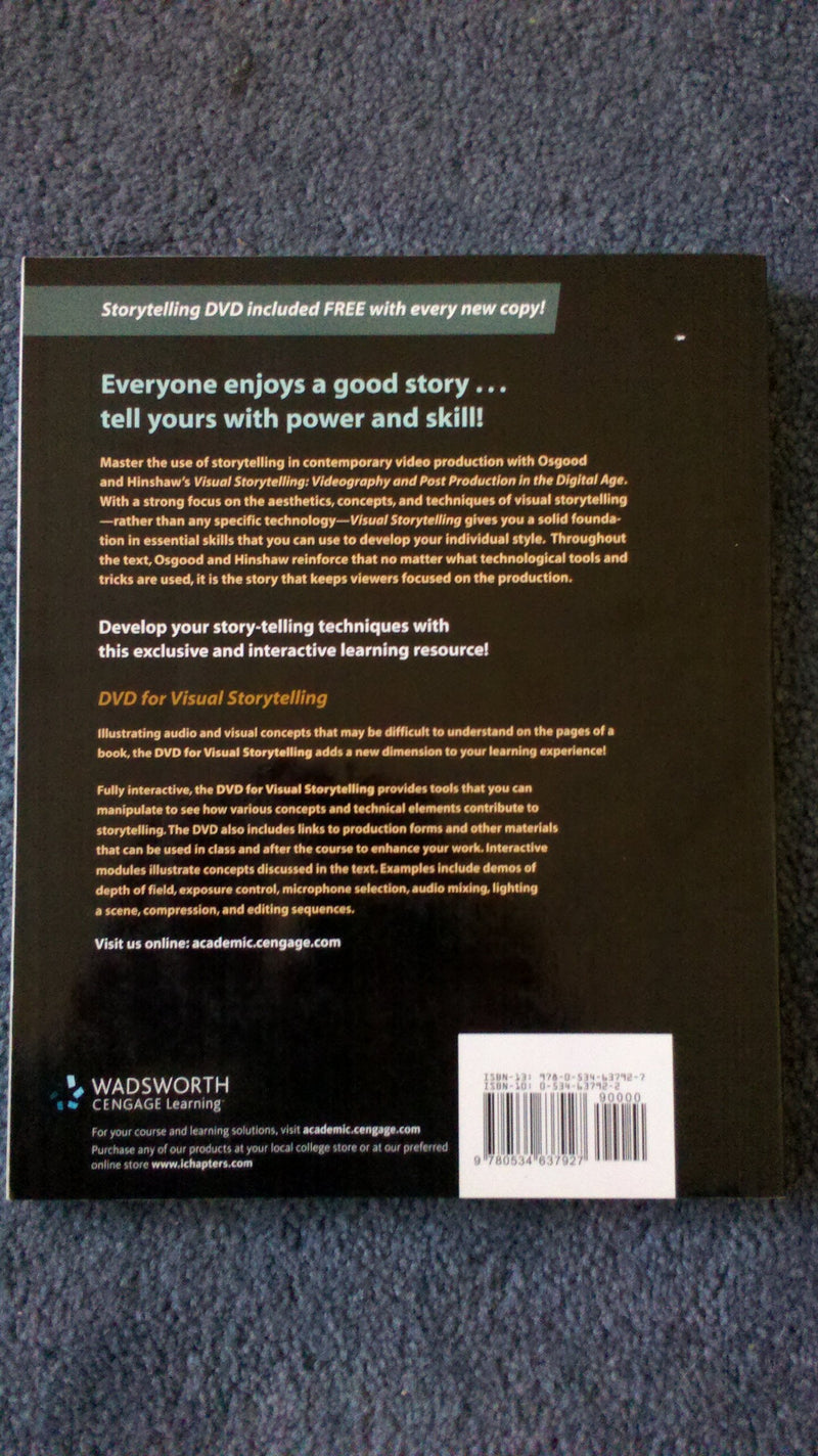 Cengage Advantage Books: Visual Storytelling: Videography and Post Production in the Digital Age (with DVD),Used
