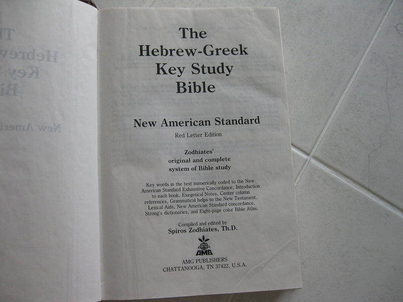 HebrewGreek Key Word Study Bible: New American Standard Bible,Used