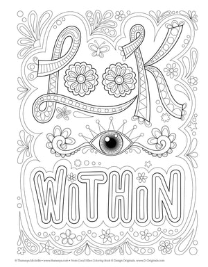 Good Vibes Coloring Book (Coloring is Fun) (Design Originals): 30 BeginnerFriendly & Relaxing Creative Art Activities; Positive,Used