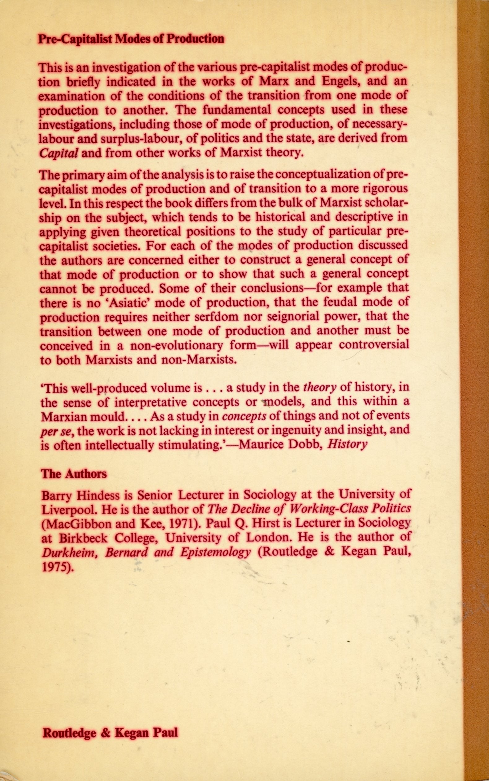 Precapitalist modes of production,Used