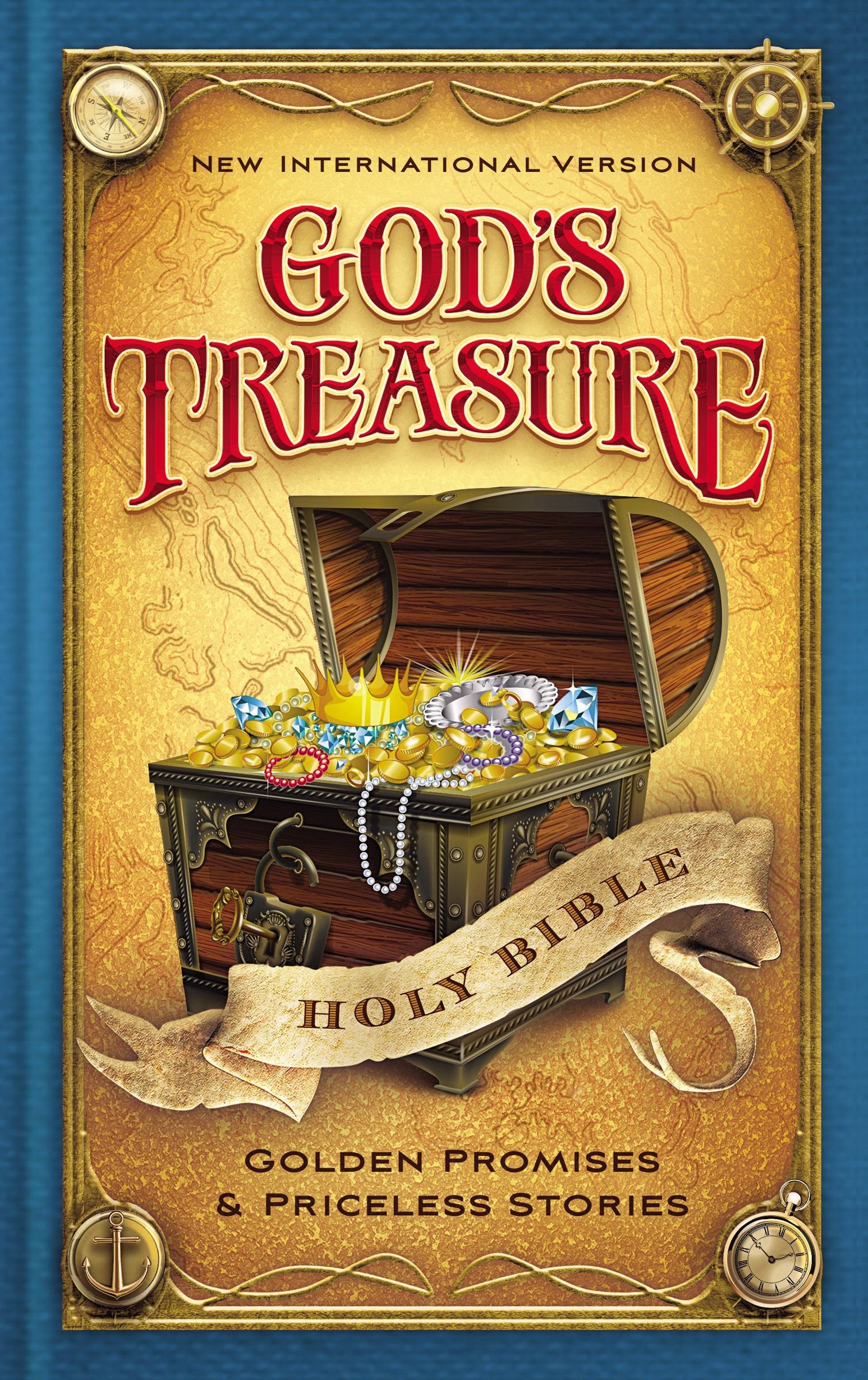 NIV, God's Treasure Holy Bible, Hardcover: Golden promises and priceless stories,Used
