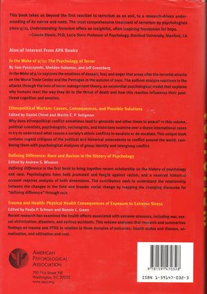 Understanding Terrorism: Psychosocial Roots, Consequences, and Interventions,Used