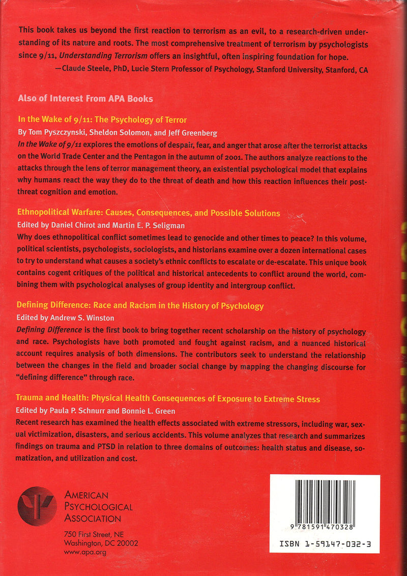 Understanding Terrorism: Psychosocial Roots, Consequences, and Interventions,Used