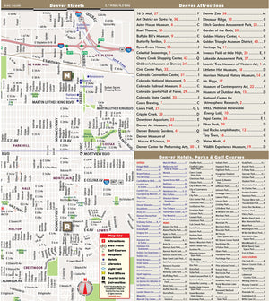 StreetSmart Denver by VanDam  Laminated pocket size Center City Street Map to Denver, CO with all attractions, sights, museums,,Used