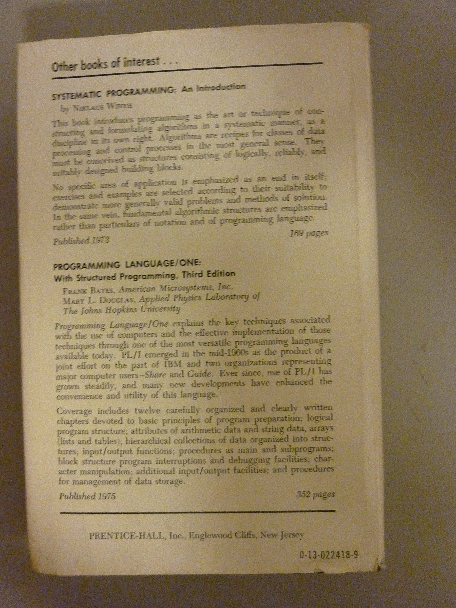 Algorithms + Data Structures = Programs (Prenticehall Series In Automatic Computation)