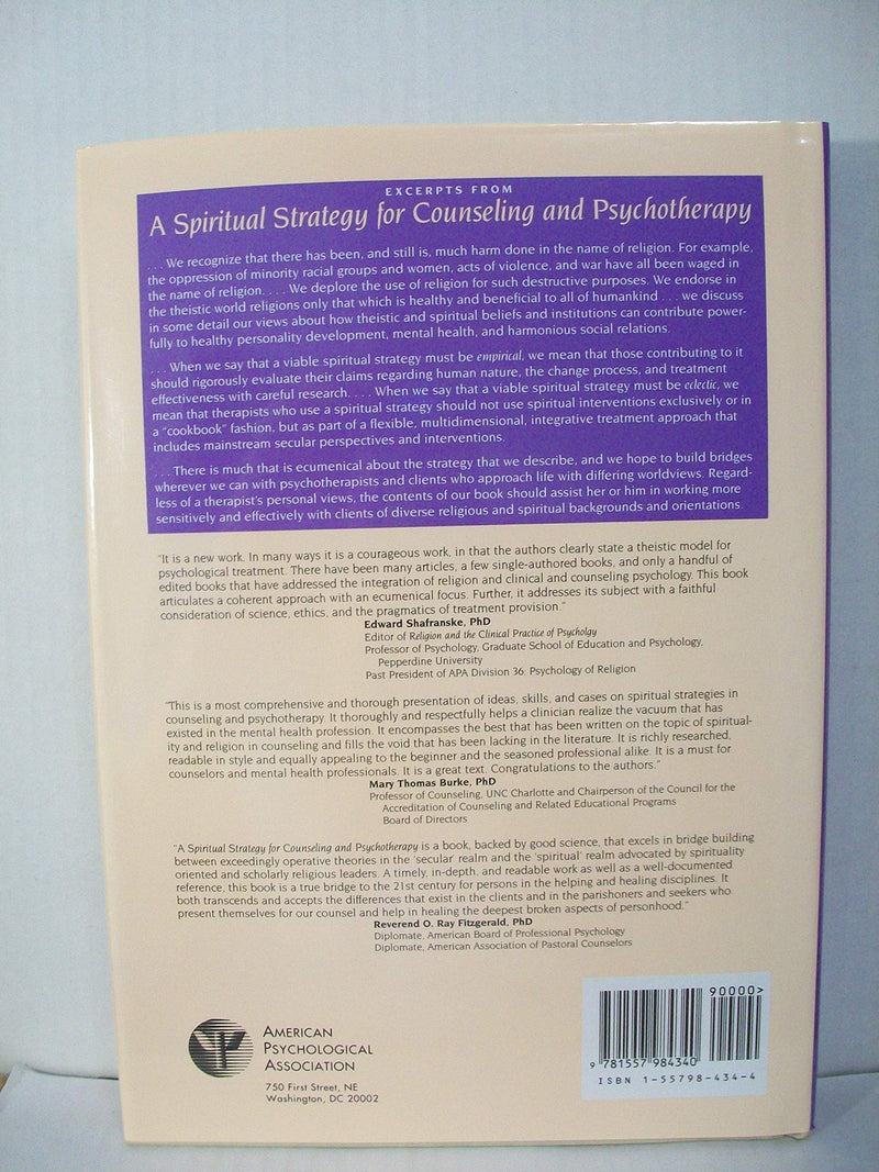 A Spiritual Strategy for Counseling and Psychotherapy,New