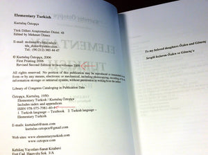Elementary Turkish: A Complete Course for Beginners (Turk Dilleri Arastirmalari Dizisi, 43, 44),Used