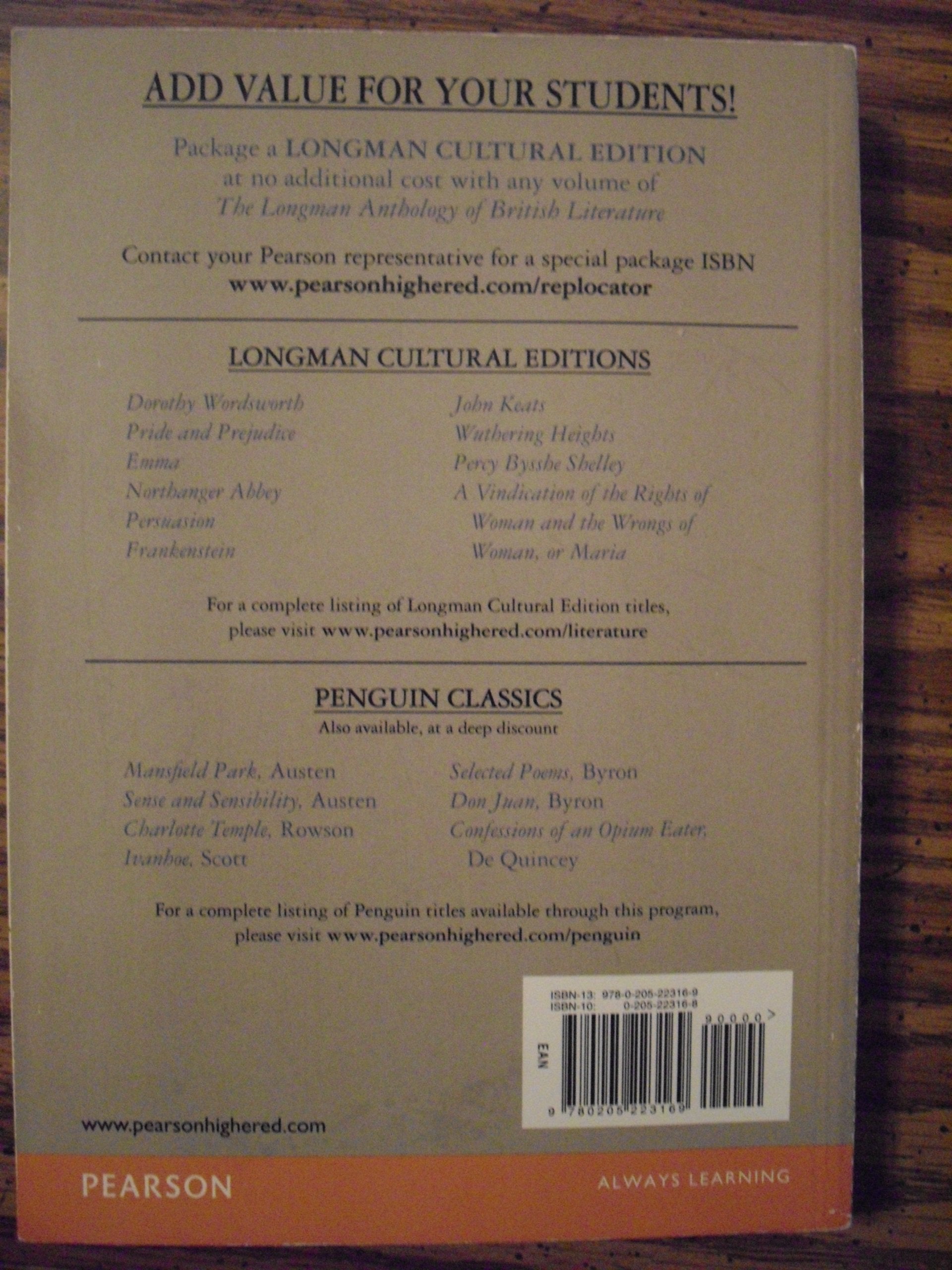 Longman Anthology Of British Literature, The: The Romantics And Their Contemporaries, Volume 2A