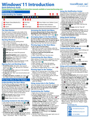 Windows 11 Quick Reference Training Tutorial Guide (Cheat Sheet Of Instructions, Tips & Shortcuts  Laminated)