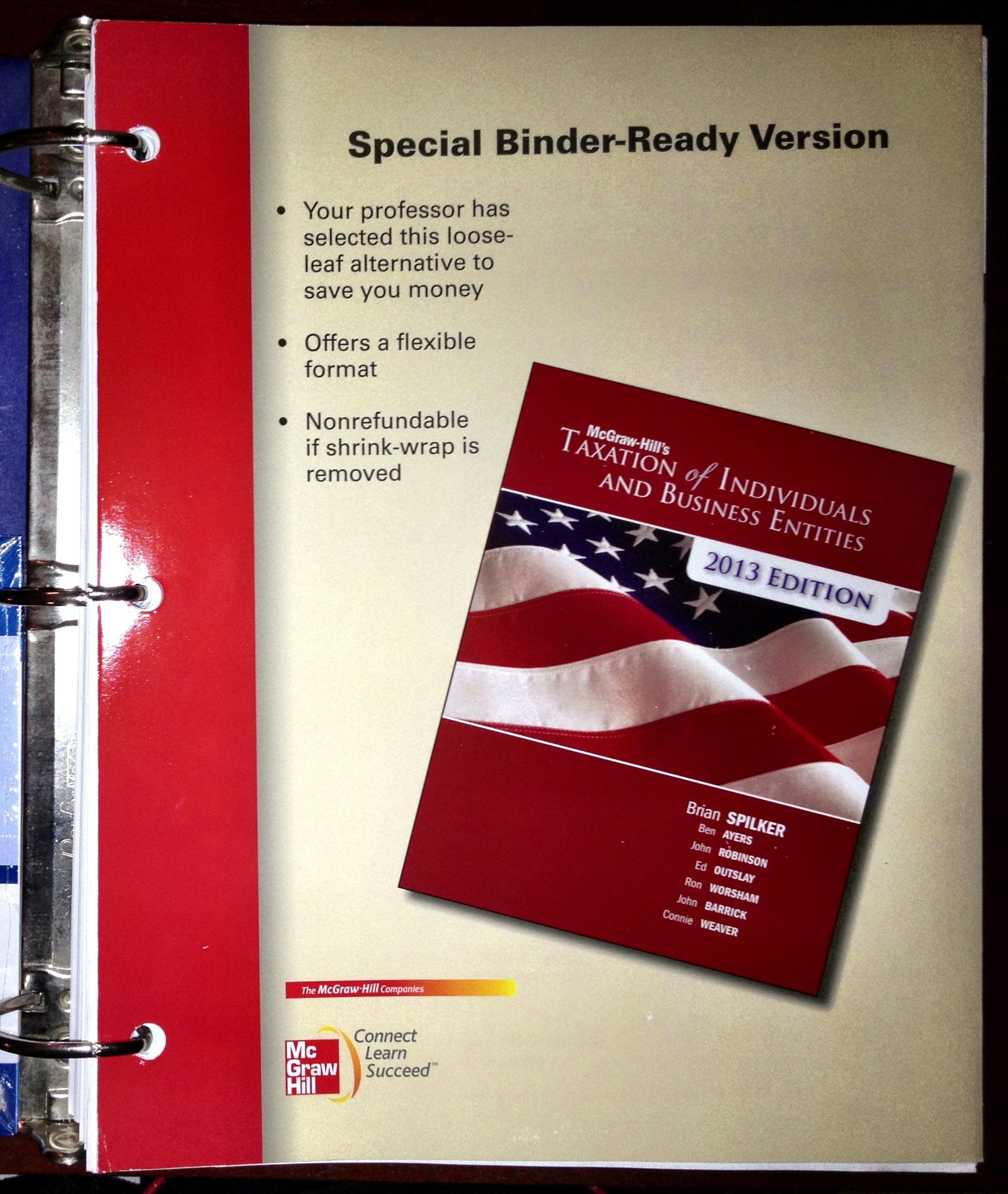 McGrawHill's Taxation of Individuals and Business Entities, 2013 edition,Used