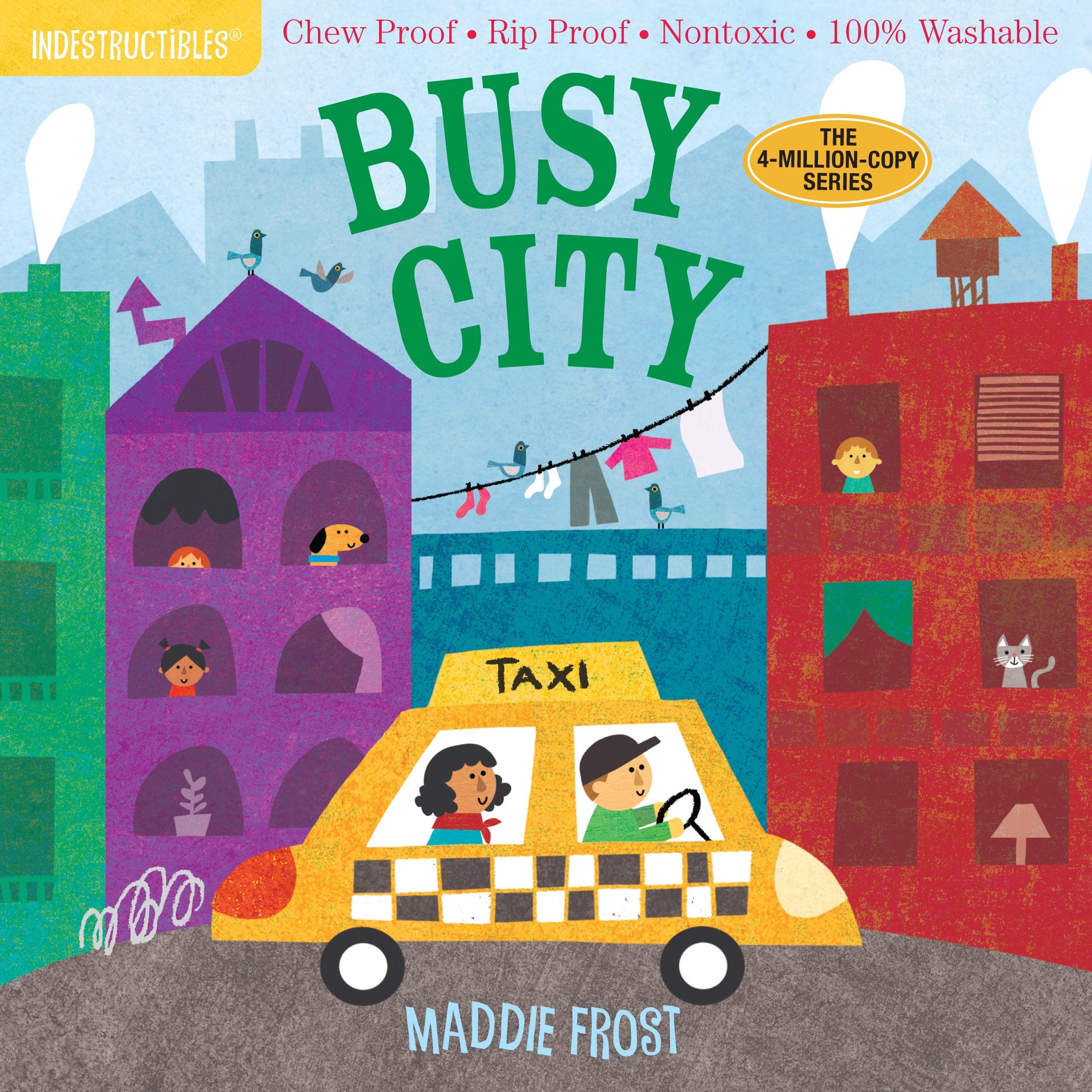 Indestructibles: Busy City: Chew Proof  Rip Proof  Nontoxic  100% Washable (Book for Babies, Newborn Books, Safe to Chew),New