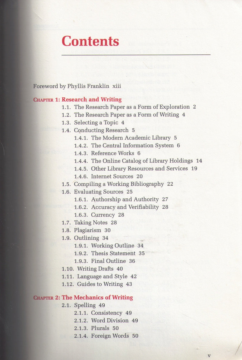 Mla Handbook for Writers of Research Papers,Used