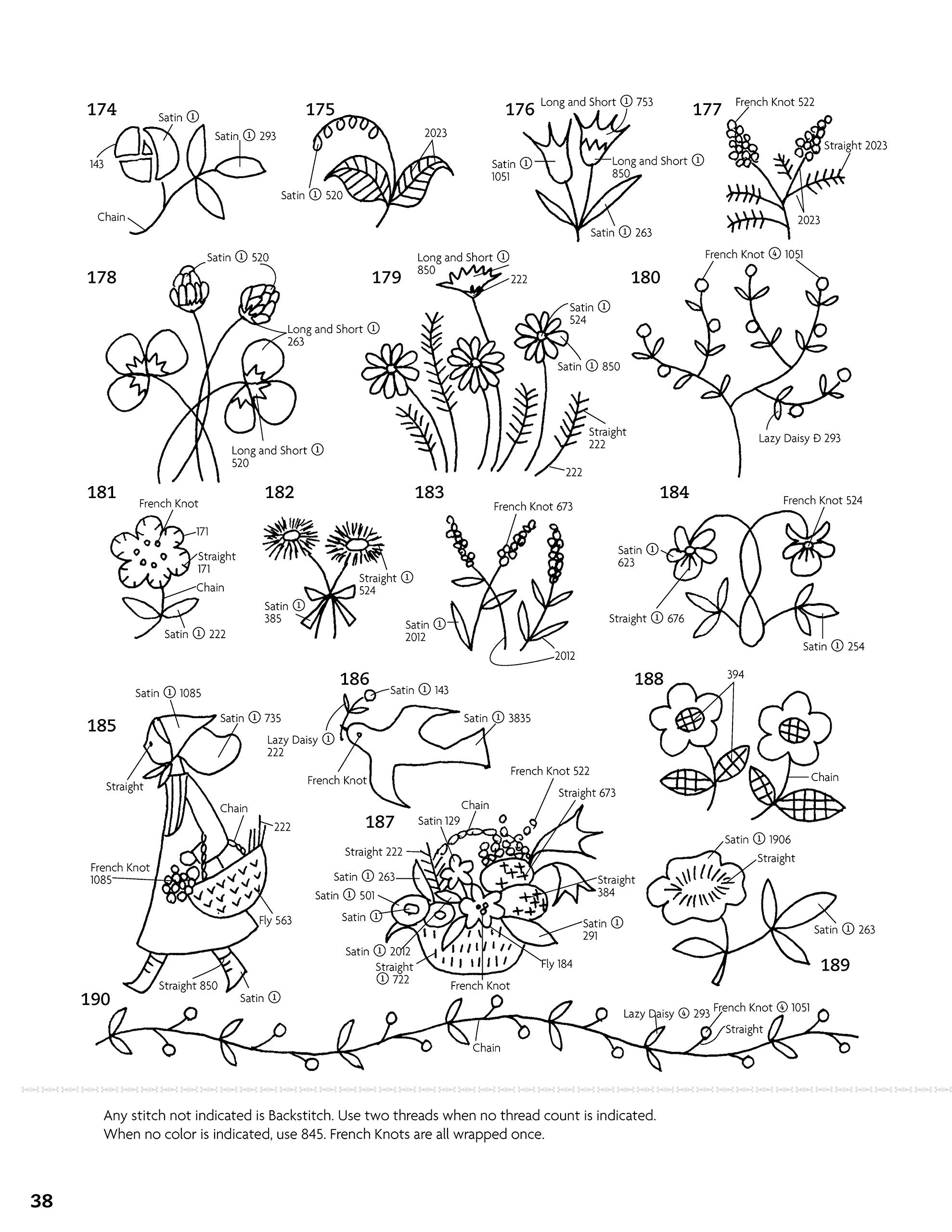 Design Originals 500 Simply Charming Embroidery Designs: Easy Monograms & Motifs for Home, Holidays, Food, Animals, with Stitch Guide