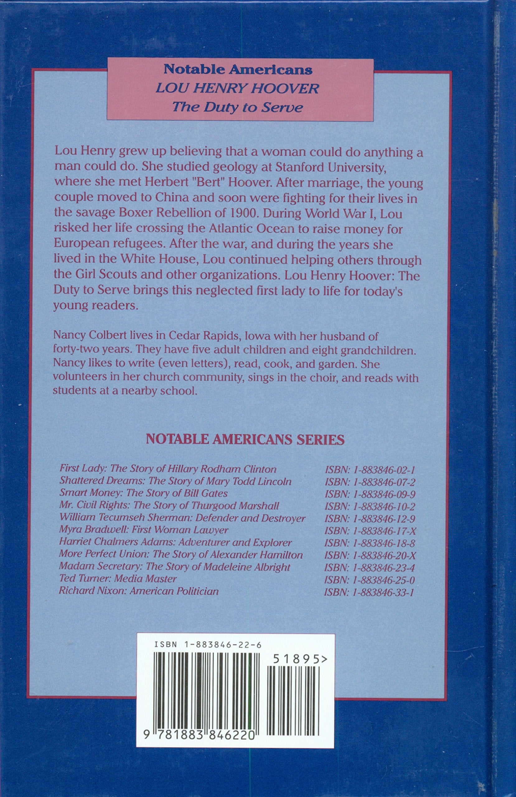 Lou Henry Hoover: The Duty to Service (Notable Americans),Used