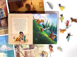 Disney Princess Beginnings My Busy Books  Storybook, 10 figurines, playmat,Used