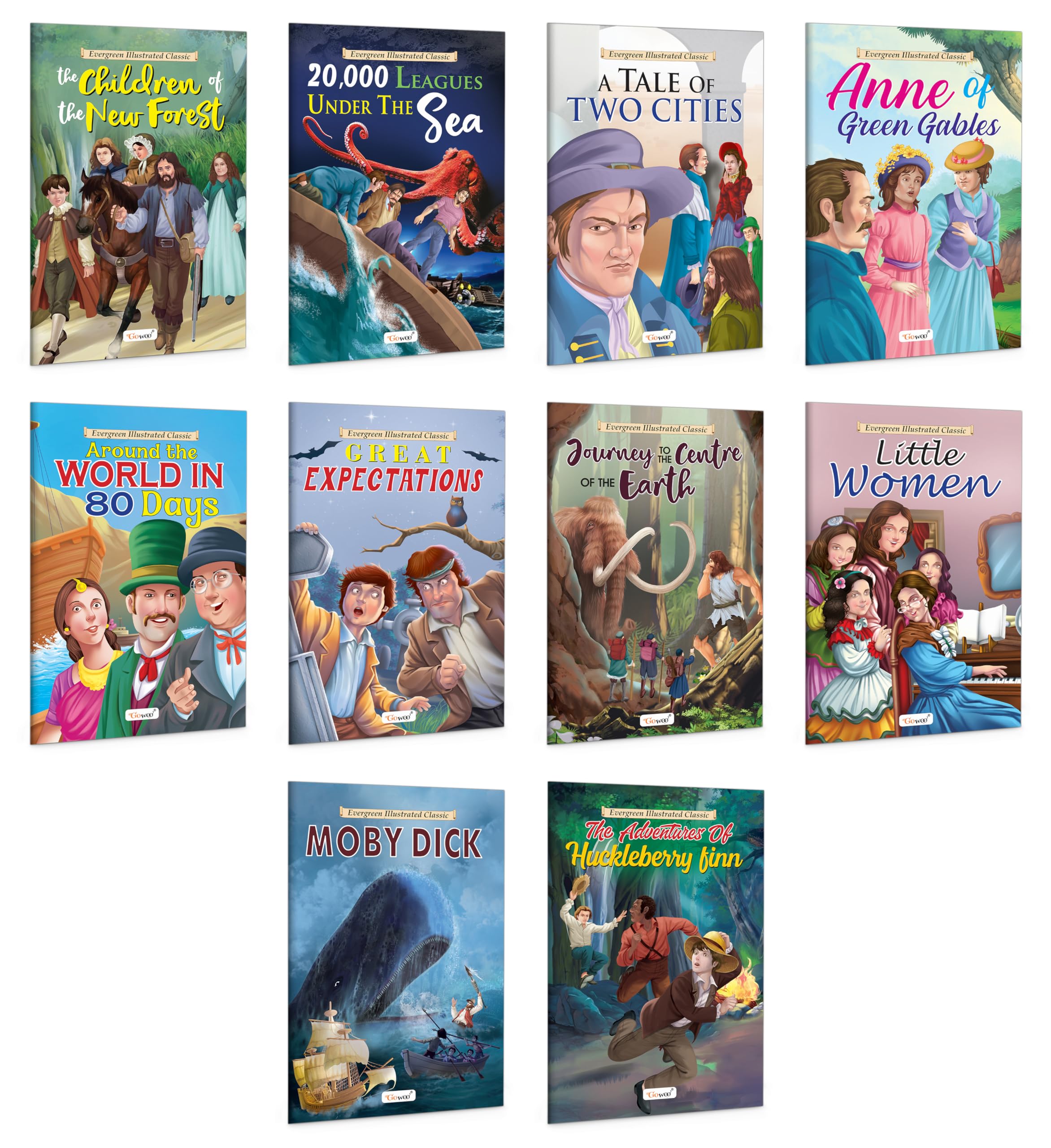 Illustrated Educational Books For Children : A Tale Of Two Cities, Great Expectations, Anne Of Green Gables And More - Classic Tales For Kids, ChildrenS Learning Story Book | Pack Of 10 Books