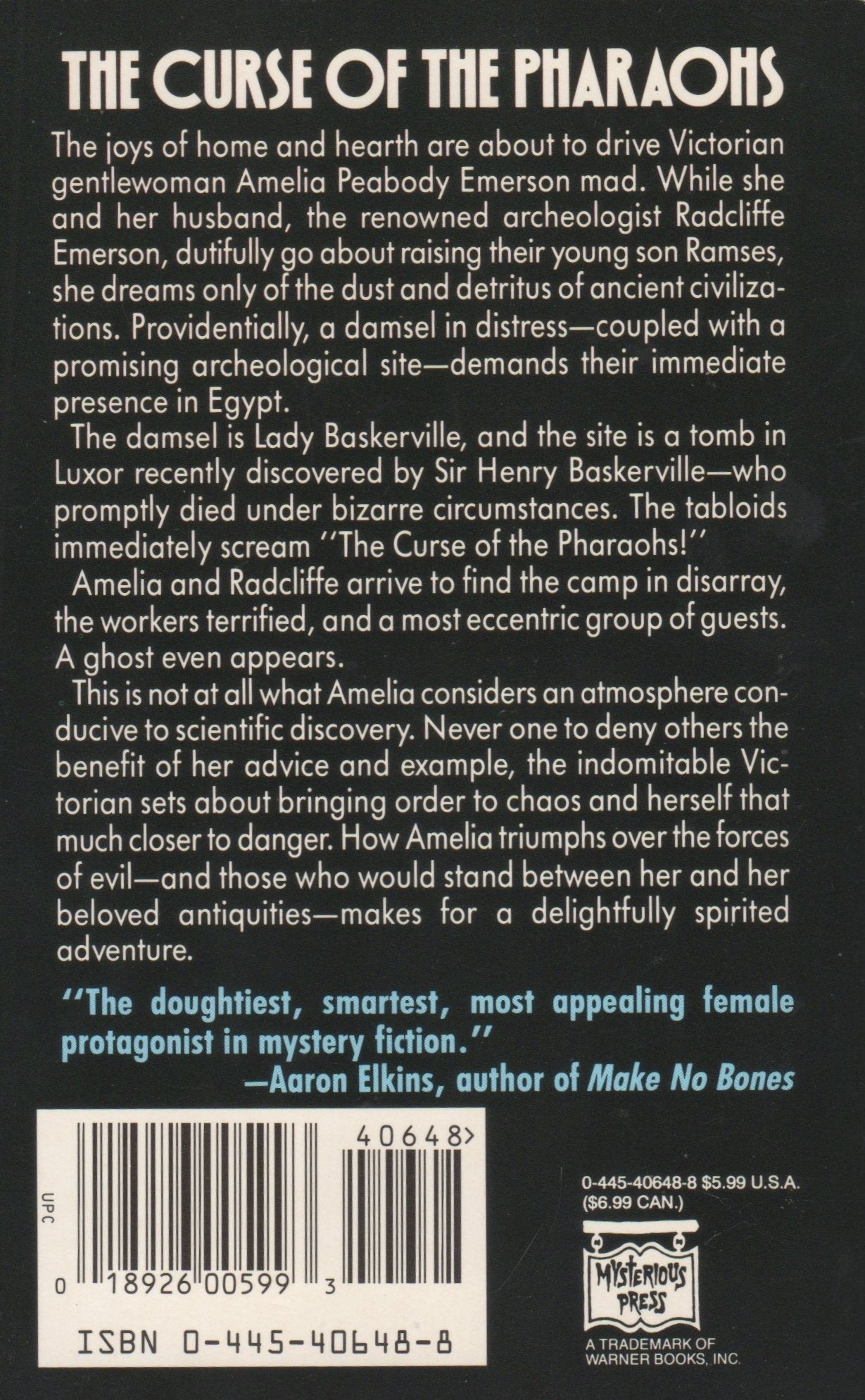 The Curse of the Pharaohs (Amelia Peabody, 2),Used