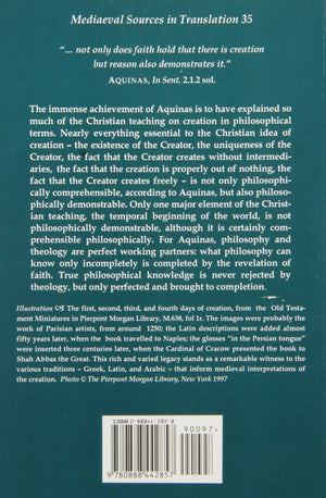 Aquinas On Creation (Mediaeval Sources In Translation),New