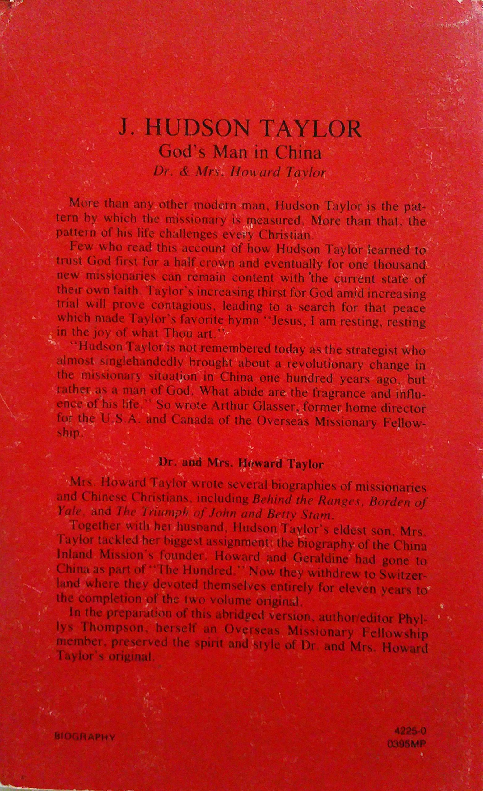 J Hudson Taylor: God's Man in China,Used