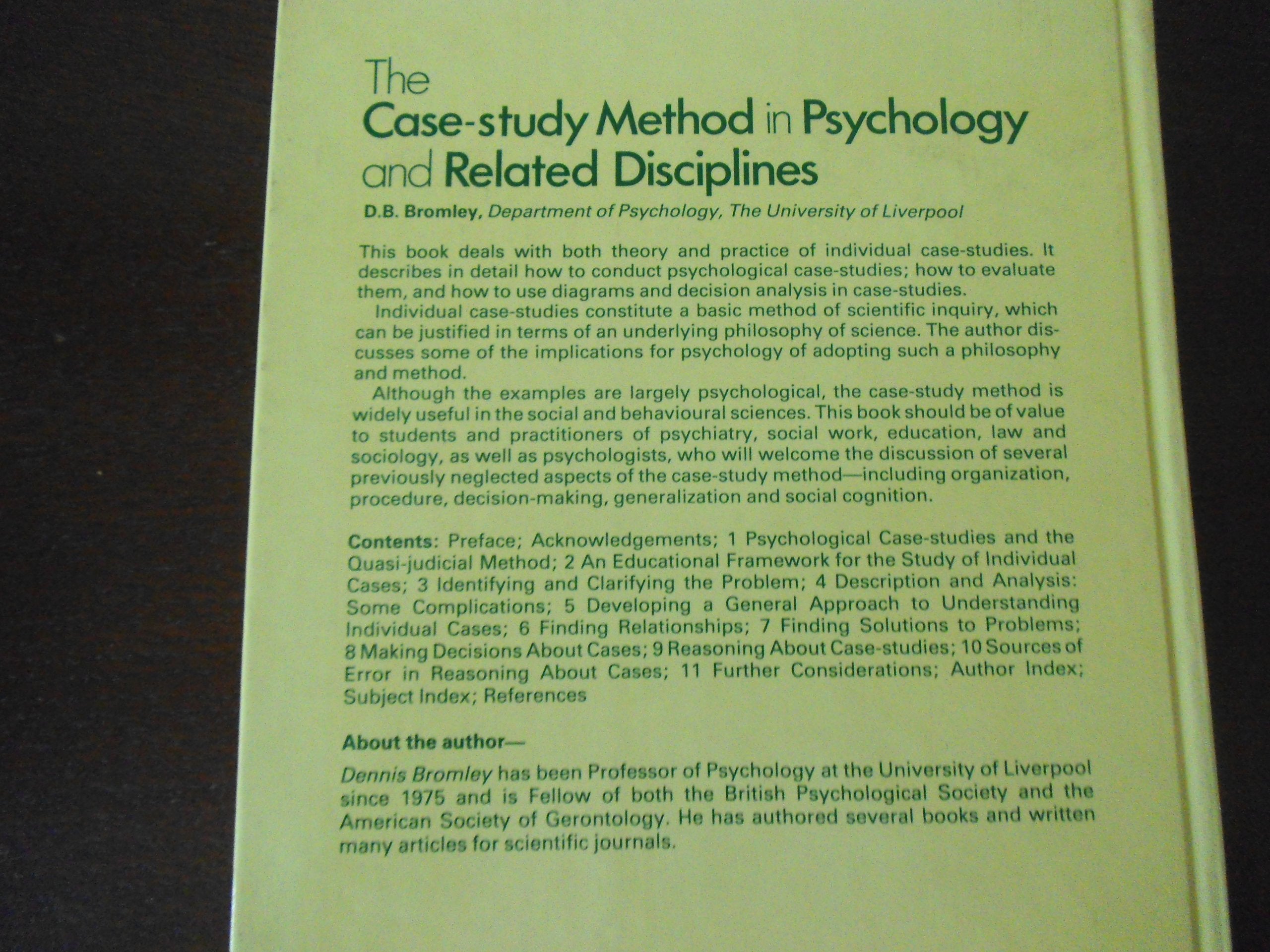 The casestudy method in psychology and related disciplines,Used