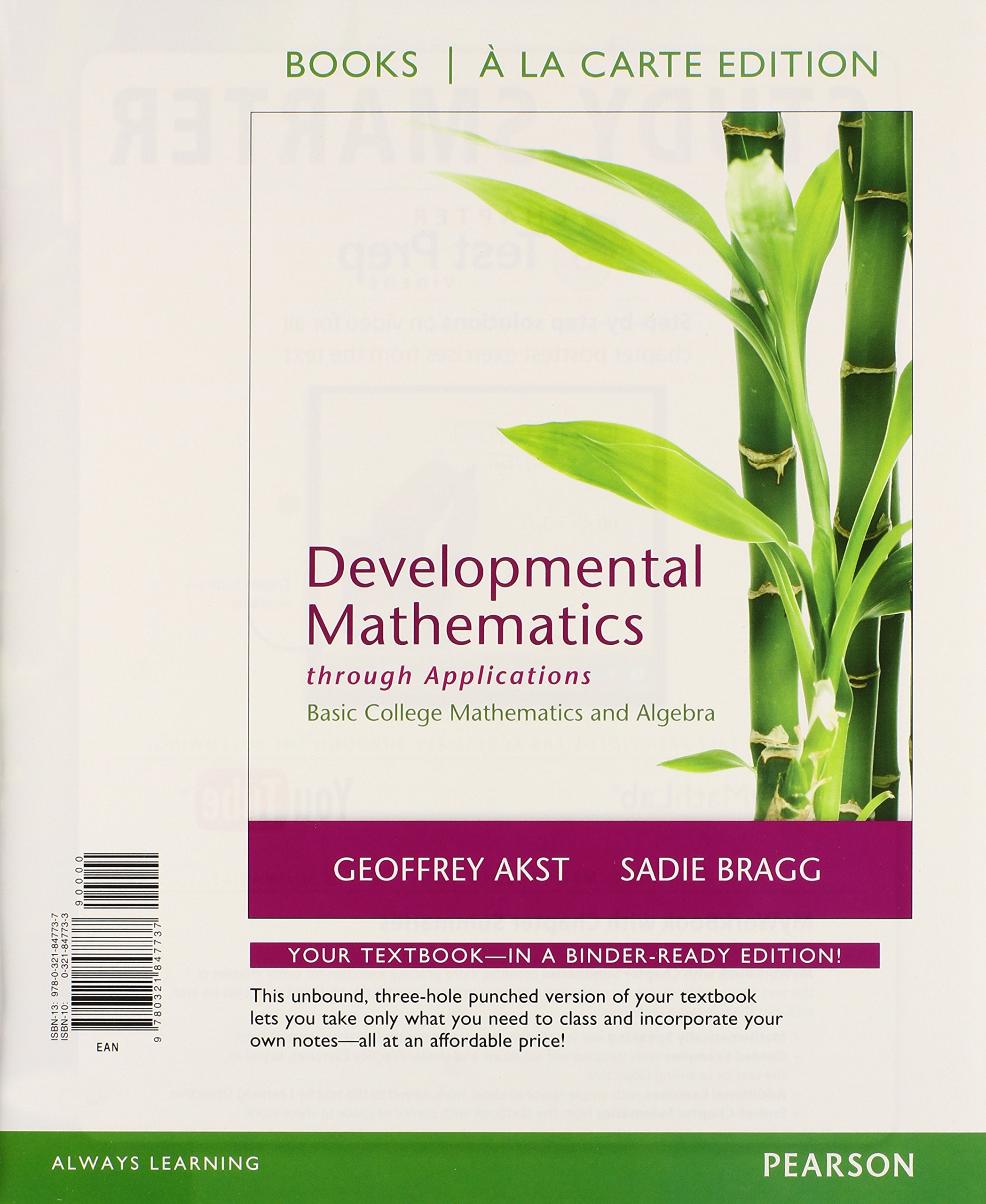 Developmental Mathematics through Applications: Basic College Mathematics and Algebra (Books a la Carte),Used