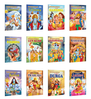 My First Mythology Story : Durga, Ganesha, Hanuman, Krishna, Lakshmi And More - Kids Stories With Morals, Mythology Books For Young Children, Toddler Storybooks In English | Pack Of 12 Books