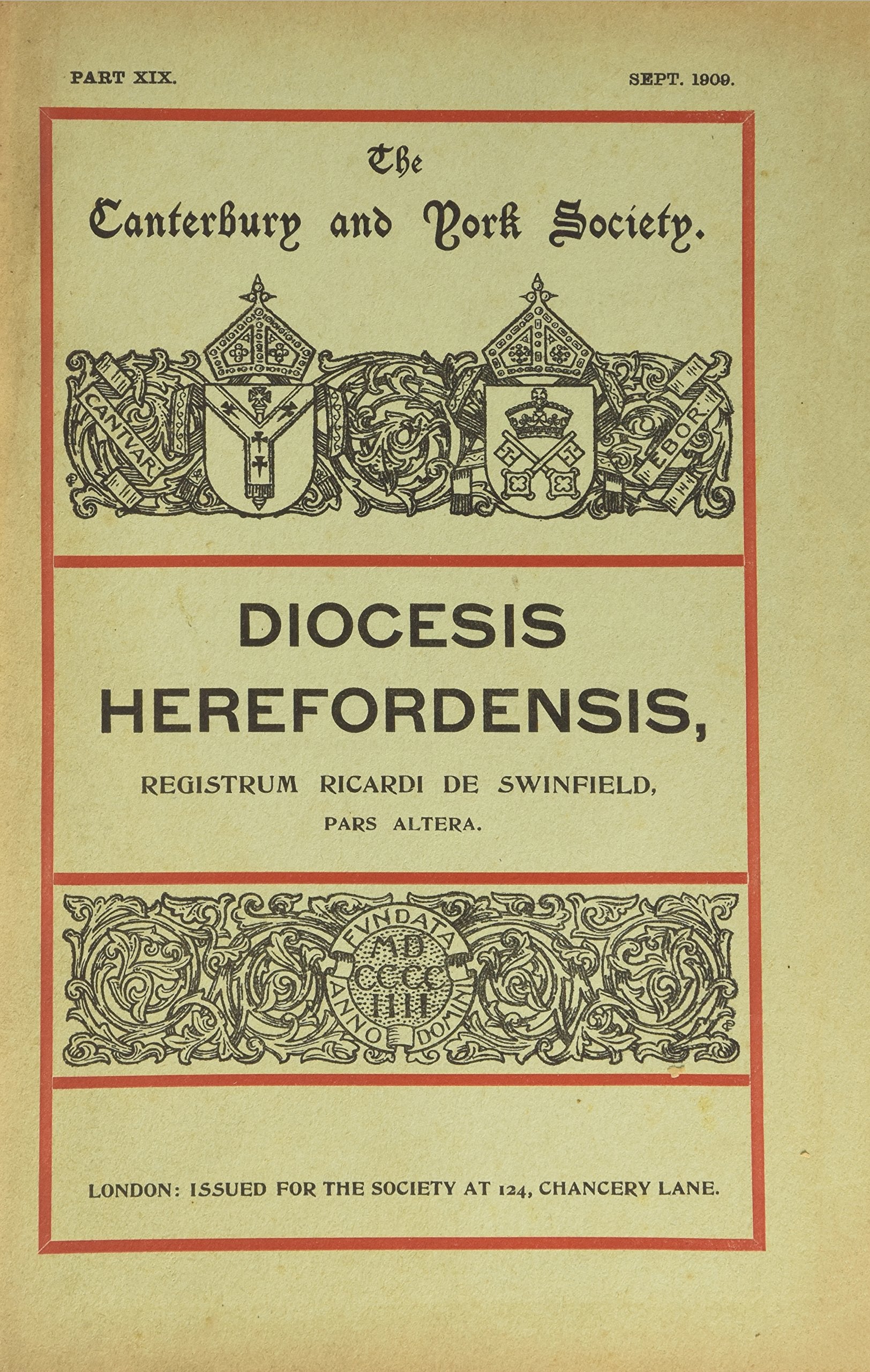 Registrum Ricardi de Swinfield (Canterbury & York Society, 6),Used