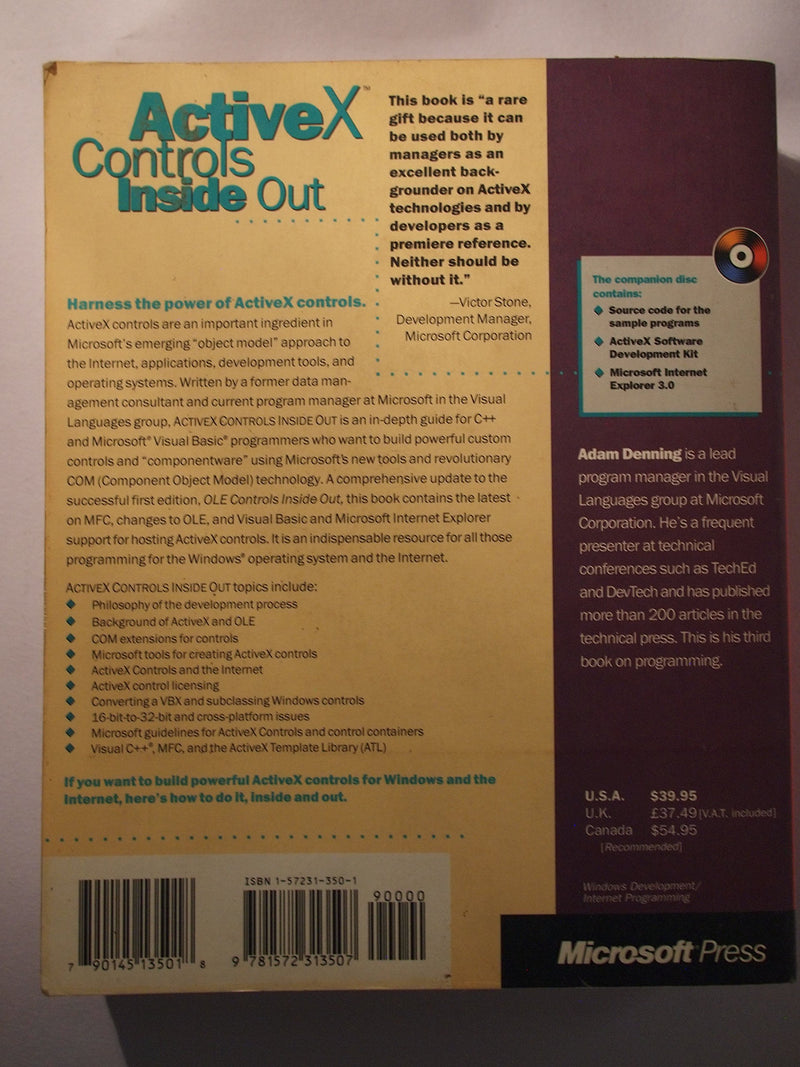 ActiveX Controls Inside Out, with CD,Used