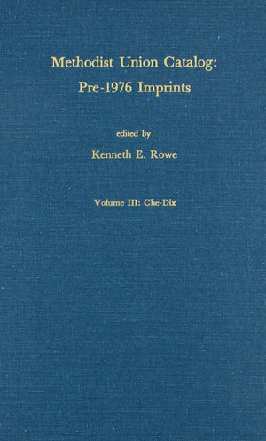Methodist Union Catalog, Volume Iii: Chadix,Used