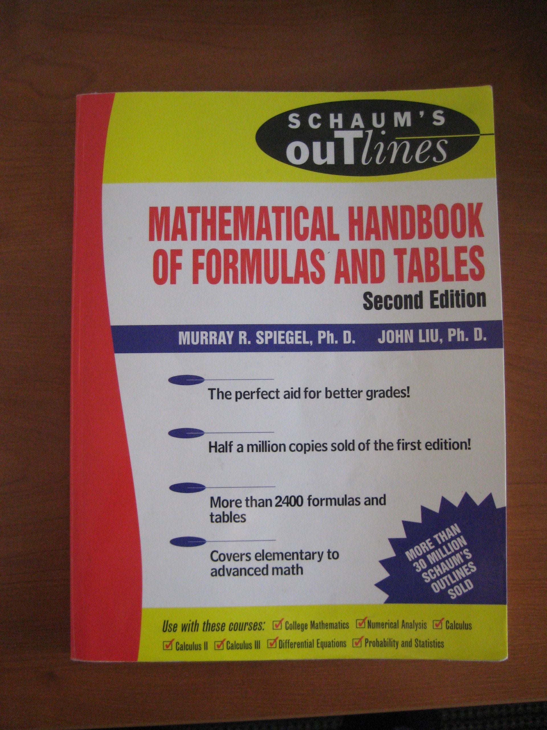 Schaum's Mathematical Handbook of Formulas and Tables,New