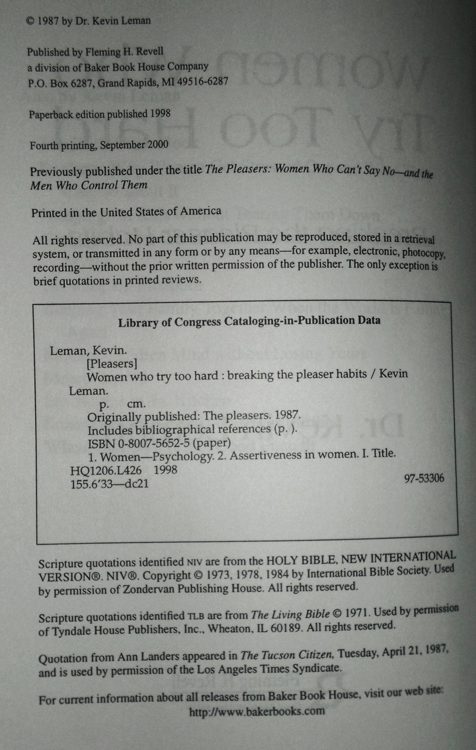 Women Who Try Too Hard: Breaking The Pleaser Habits,New