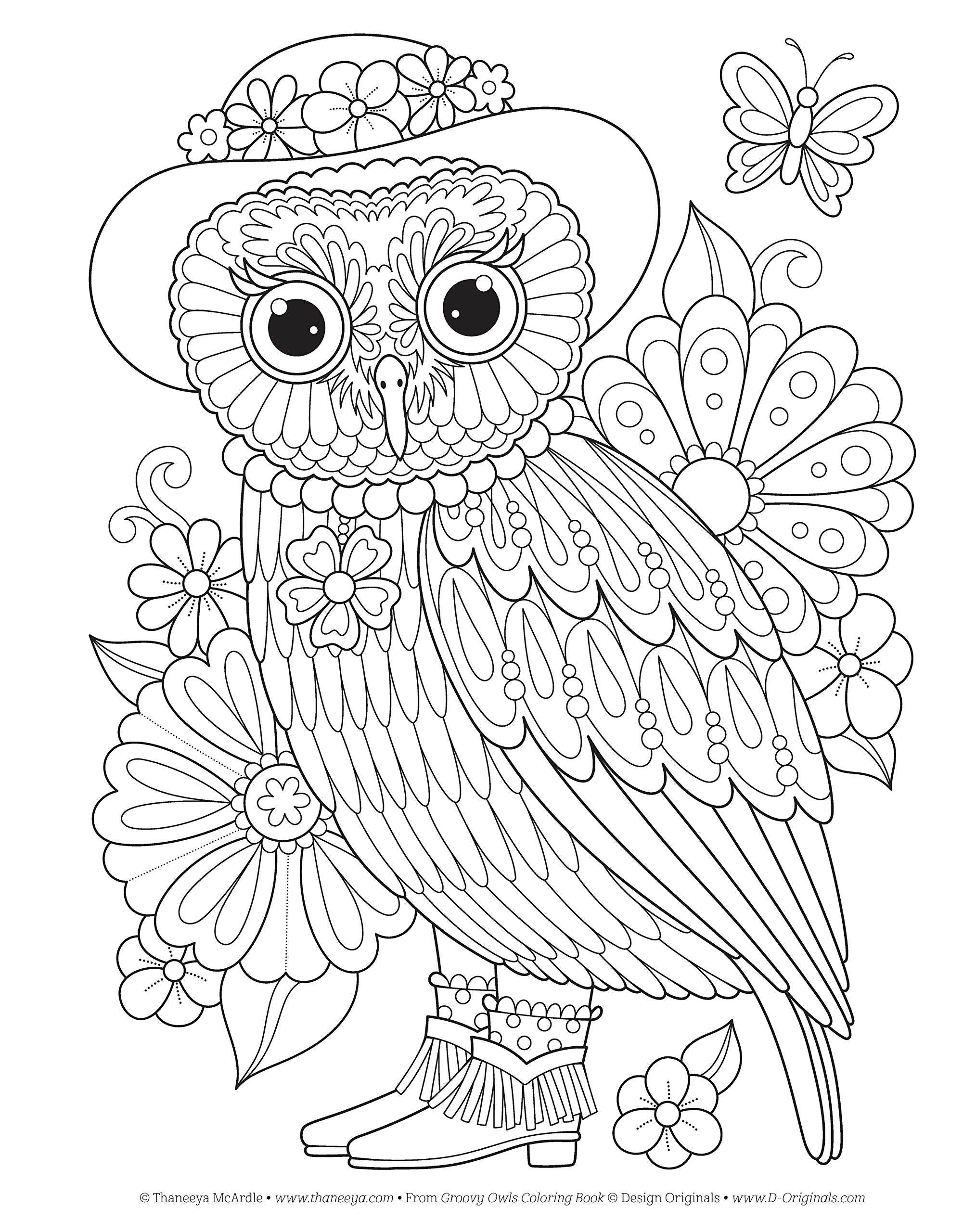 Groovy Owls Coloring Book (Coloring Is Fun) (Design Originals) 32 Adorable Art Activities With Quiet, Stoic, Wise, And Happy Owl