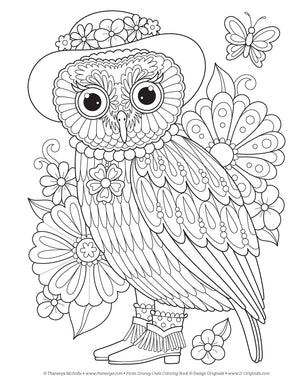 Groovy Owls Coloring Book (Coloring Is Fun) (Design Originals) 32 Adorable Art Activities With Quiet, Stoic, Wise, And Happy Owl