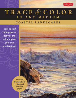 Coastal Landscapes: Trace line art onto paper or canvas, and color or paint your own masterpieces (Trace & Color),New
