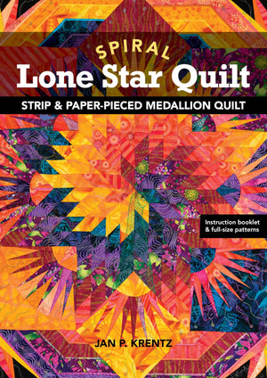 Spiral Lone Star Quilt: Strip & PaperPieced Medallion Quilt,Used