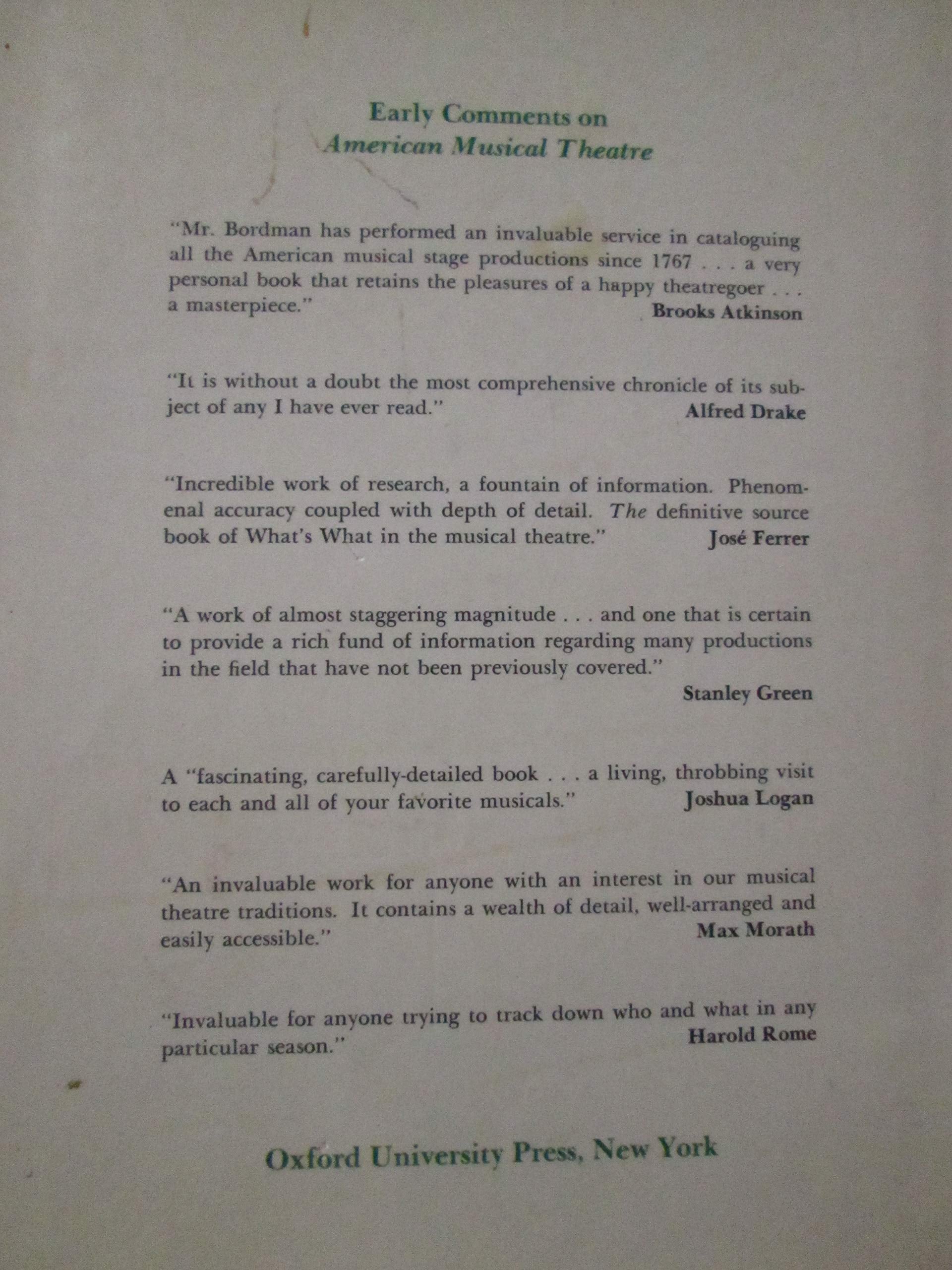 American Musical Theatre: A Chronicle,Used