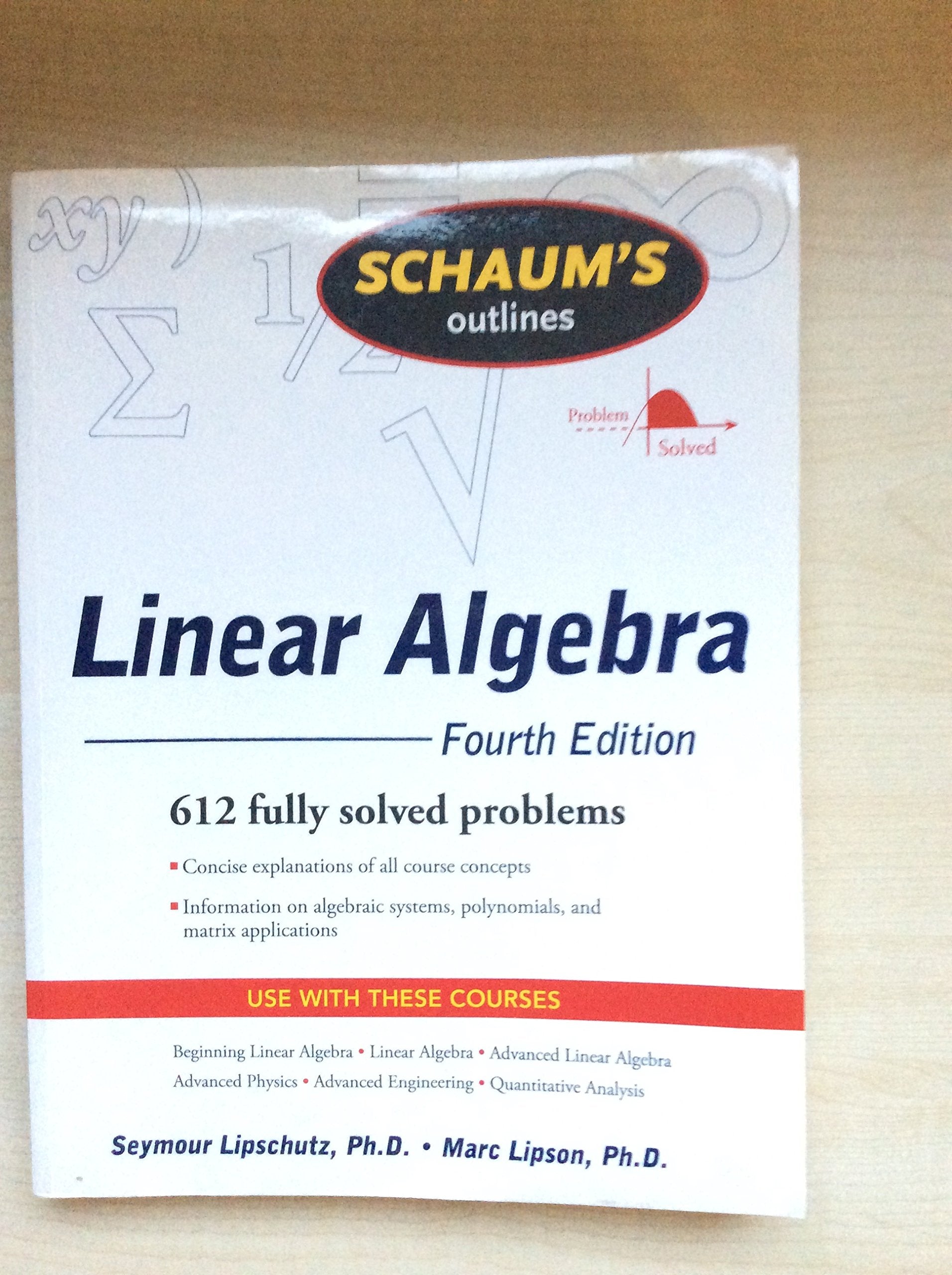 Schaum's Outline of Linear Algebra (Schaum's Outlines),Used