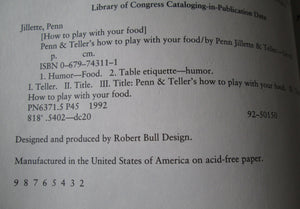 Penn And Teller'S How To Play With Your Food,Used
