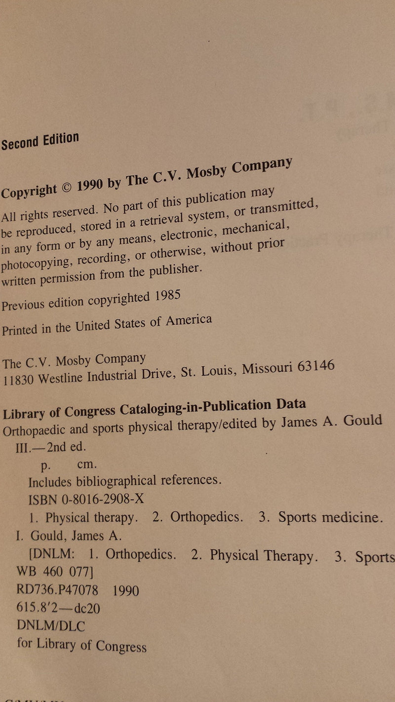 Orthopaedic and Sports Physical Therapy (Mosby's Physical Therapy Series),Used