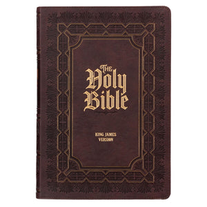 KJV Study Bible, Large Print King James Version Holy Bible, Thumb Tabs, Ribbons, Faux Leather Burgundy (KJV Study Editions LP)