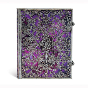 Aubergine Ultra Lined Hardcover Journal, 240Pg, 120Gsm By Paperblanks (Silver Filigree Collection)