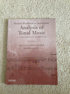 Analysis of Tonal Music: A Schenkerian Approach (Workbook),Used