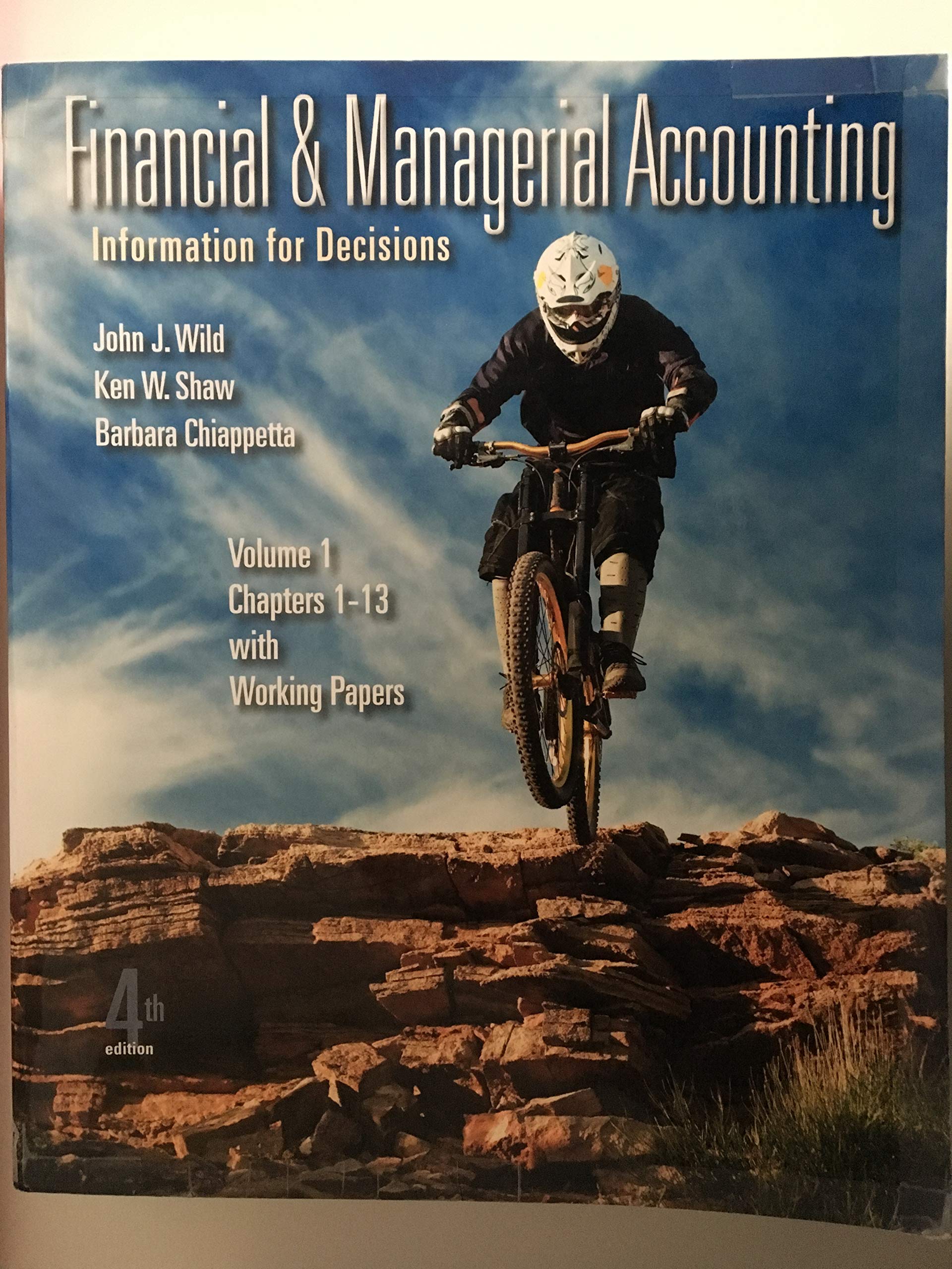 Financial and Managerial Accounting Vol. 1 (Ch. 113) softcover with Working Papers,Used