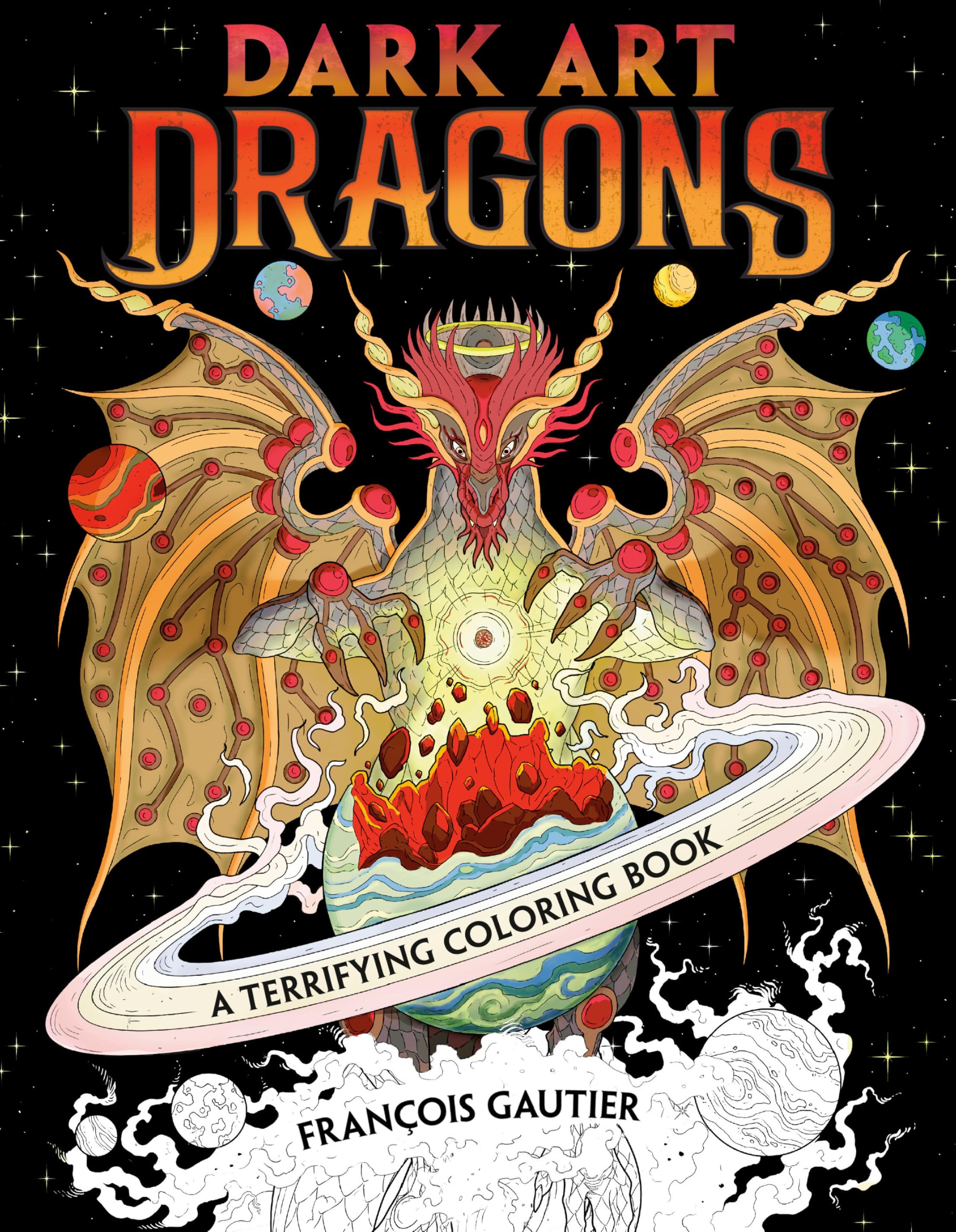 Dark Art Dragons: A Terrifying Coloring Book (Dark Art Coloring)