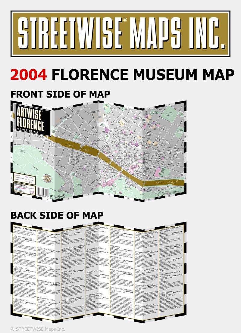 Artwise Florence Museum Map  Laminated Museum Map of Florence, Italy,Used