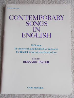 O3819  Contemporary Songs in English, Medium High Voice by Bernard Taylor (20160427) (CHANT),Used
