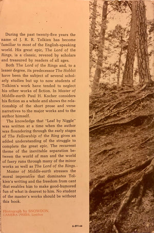 Master Of Middleearth: The Fiction Of J. R. R. Tolkien
