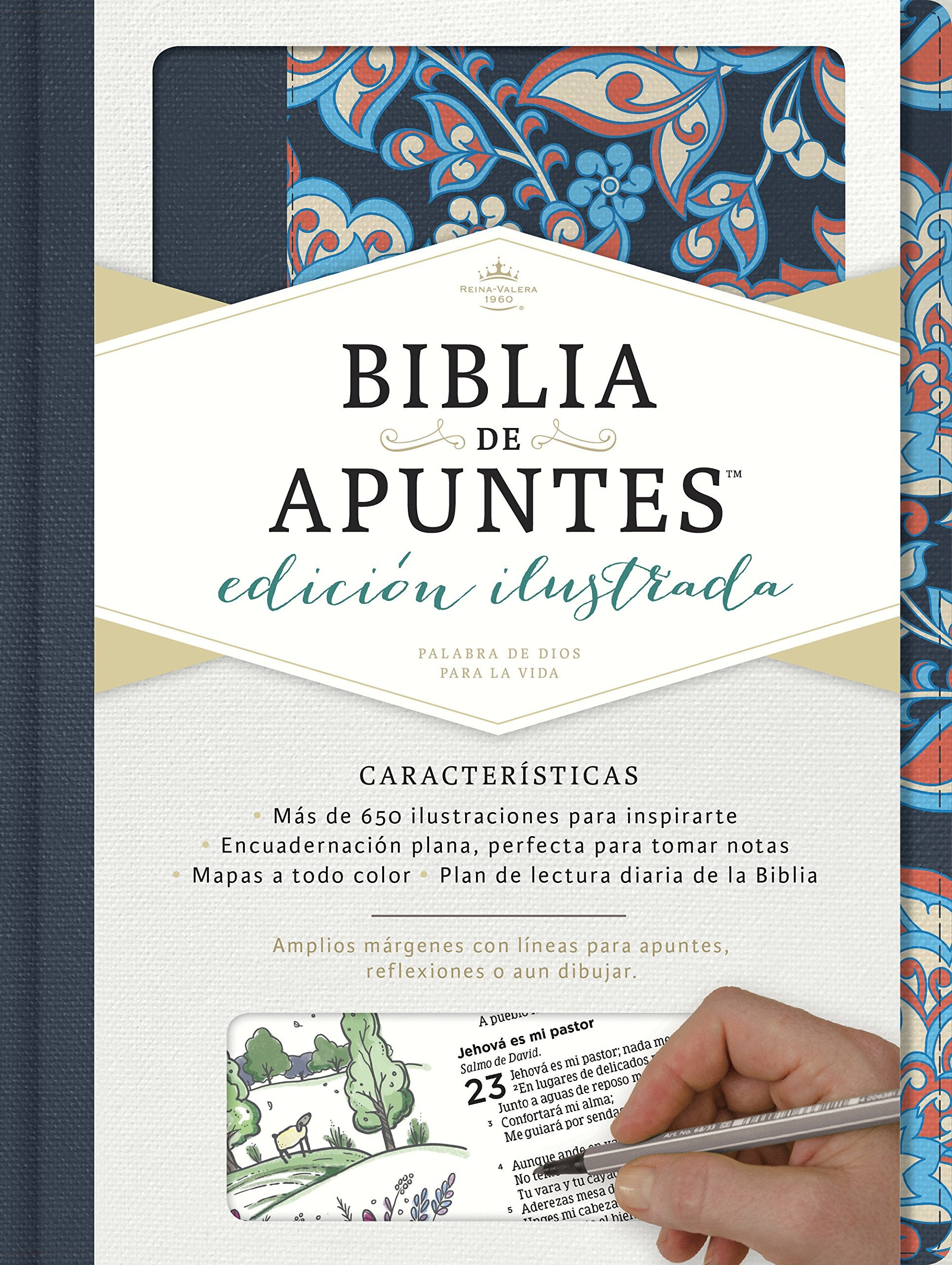 Biblia Reina Valera 1960 De Apuntes, Edici?N Ilustrada. Tela En Rosado Y Azul  Rvr 1960 Illustrator?S Notetaking Bible,Cloth Ove